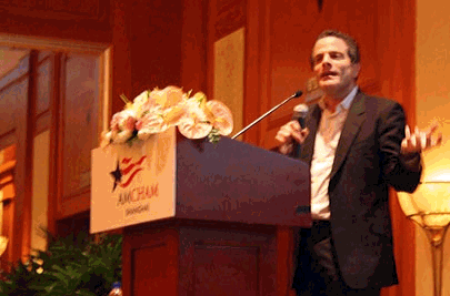 Tom Doctoroff speaking at the American Chamber of Commerce in Shanghai, June 24, 2009.