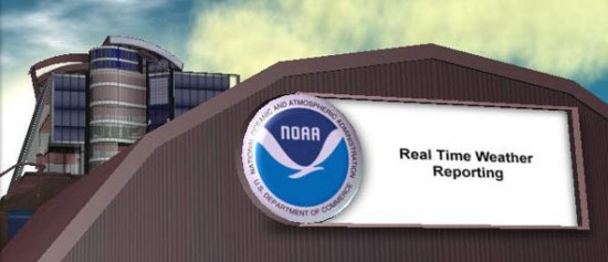 National Oceanic and Atmospheric Administration's Second Life simulation allows people to experience climate change inworld to prevent it in the real world (image courtesy Linden Research Inc.)