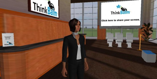 ThinkBalm's reception area, running on the hosted 3DXplorer platform.