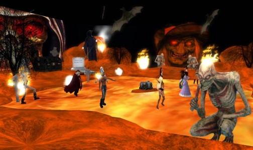 Halloween on OSGrid in 2009. (Photo by Ziah Zhangsun.)