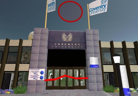 Coventry University in Second Life. (Image courtesy Daden Limited.)