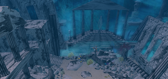 Underwater Atlantis ruins. (Image courtesy Virtual Highway.)