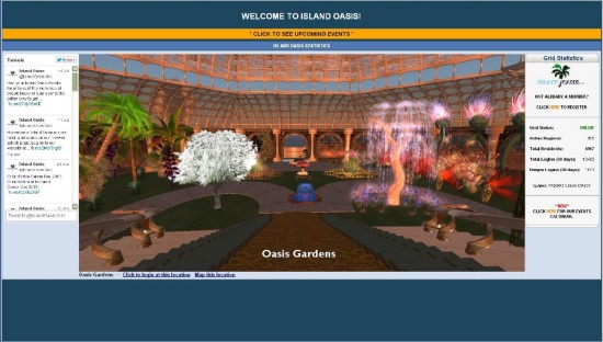 Event listings added to Island Oasis login screen. (Image courtesy Island Oasis.)