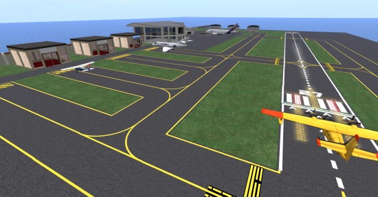 The airport on the Water Islands area of Next Reality. (Image courtesy Danko Whitfield.)