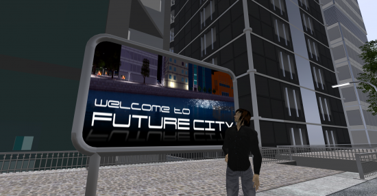 Entrance to Future City on Next Reality. (Image courtesy Danko Whitfield.)