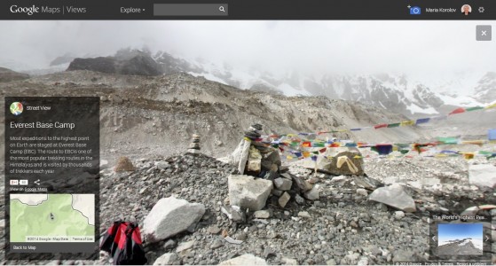 Mt. Everest base camp on Google Street View.