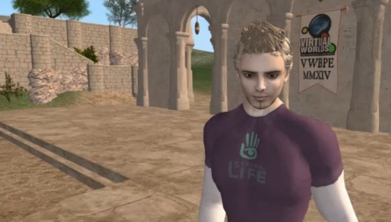 Philip Rosedale gives keynote address at the 2014 Virtual Worlds Best Practices in Education conference in Second Life.