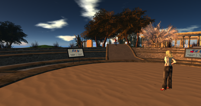 The Kitely Welcome Center is the default landing region when teleporting to grid.kitely.com:8002.