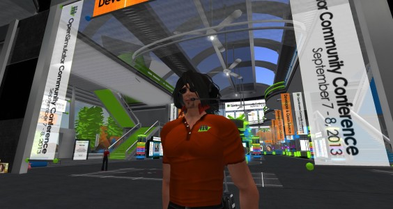 Conference volunteer Michael Emory Cerquoni â€” also known as Nebadon Izumi in-world. (Image courtesy AvaCon.)