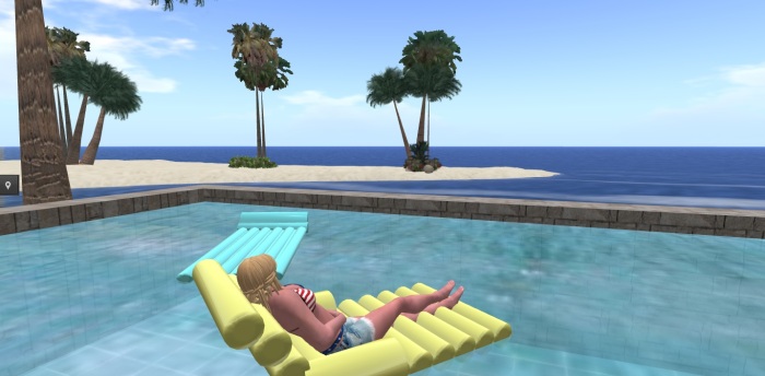 Lounging in the pool in my $3 region. Ahhh. The sweet joy of saving money.