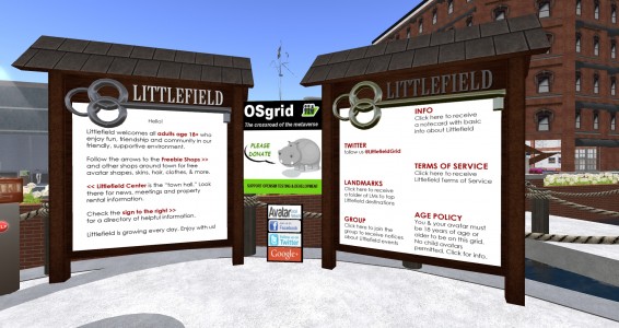 One of several OSgrid fundraising boxes on Littlefield Grid. (Image courtesy Walter Balazic.)