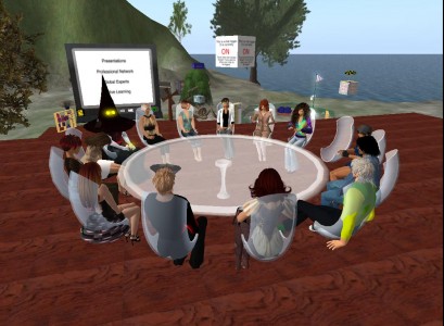 A class meets in a virtual environment. (Image courtesy Jane Wilde.)