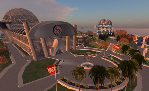 Virtual corporate offices of Zetamex, on ZetaWorlds grid.