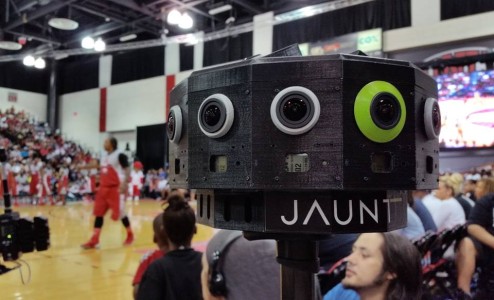 Jaunt VR camera for producing 360-degree videos. (Image courtesy Jaunt VR.)