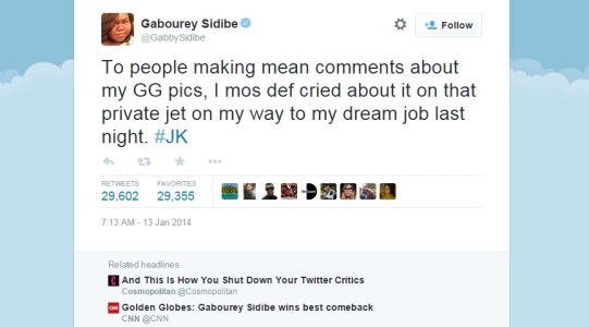 Gabourey Sidibe Twitter quote