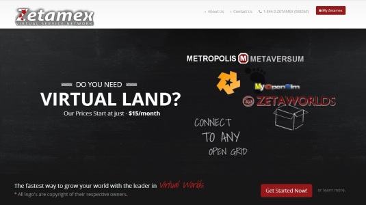 Top section of the new Zetamex home page.