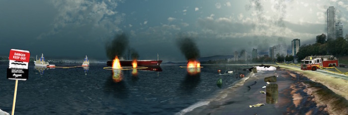 A portion of the #NoTankers VR scene created by Factory 1 Studios. (Image courtesy Adrian Crook.)