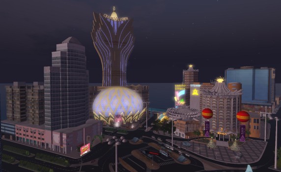 YrGrid's Welcome Center region is a recreation of the gambling district in Macau.