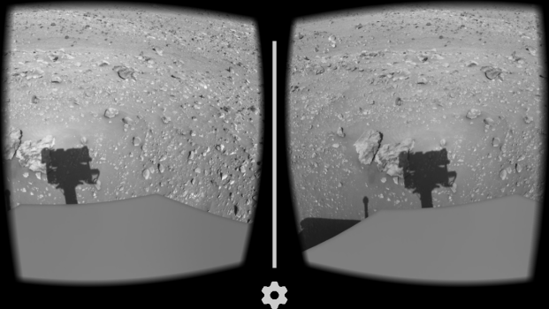 The Martian surface, via Google Cardboard.