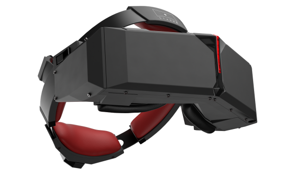 The StarVR headset uses two built-in display screens instead of one for a wider field of view. It is intended to compete with the Oculus Rift as a peripheral for the PC. (Image courtesy Starbreeze.)