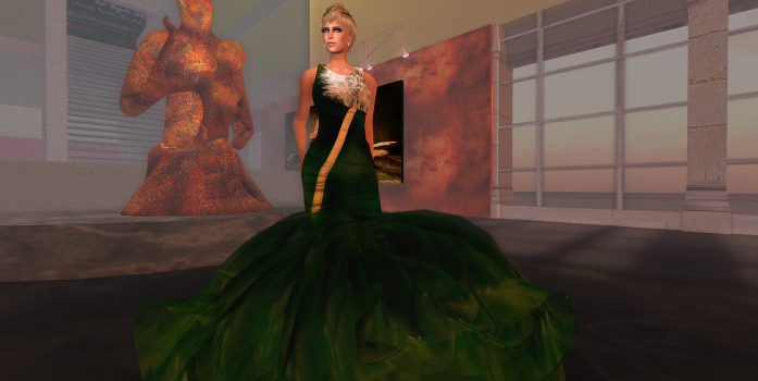 Paris METRO Couture: Toysoldier Dandilion Gown & Dress, a gown made in honor of a great artist for promotion of his art exhibit. (Image courtesy Rose Freeland.)