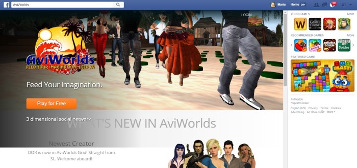 AviWorlds Facebook app