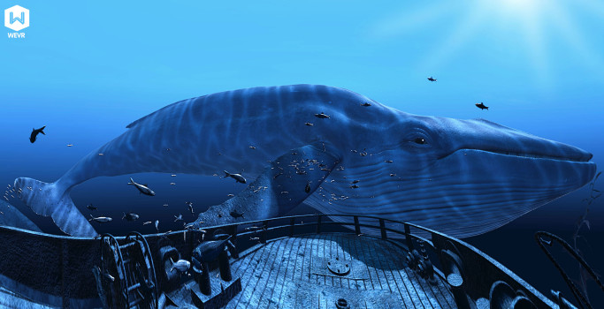 This whale swam past me and it was awesome. (Image courtesy WEVR.)