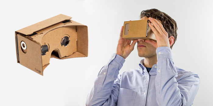 Google Cardboard virtual reality headset. (Image courtesy Abi Mandelbaum.)