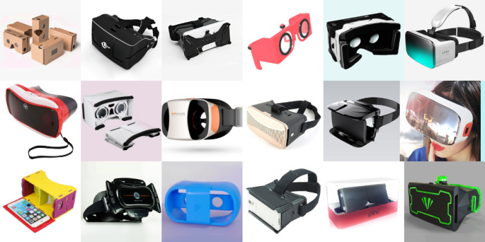Just some of the Google Cardboard-compatible headsets on the market today.