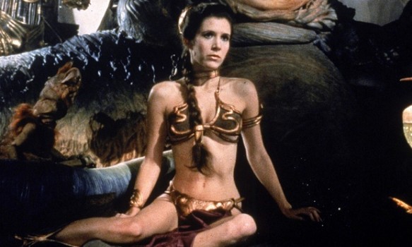 Carrie Fisher as Slave Leia.