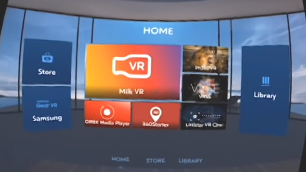 Gear VR in-world user interface normally loads automatically.