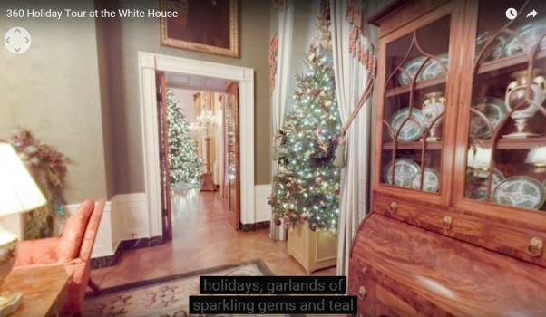 (White House holiday decorations.)