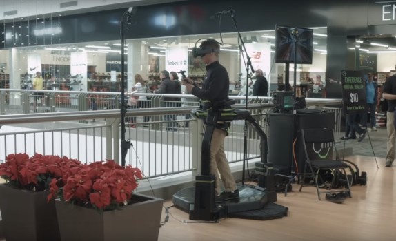 The Virtuix Omni at the mall. (Image courtesy Virtuix.)