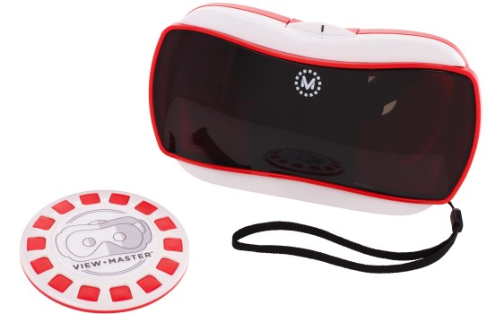 The outside cover of the Mattel View-Master is translucent. When you look through the viewer at the company's "experience reels" it looks as though objects -- such as a space shuttle -- float in the air above them.