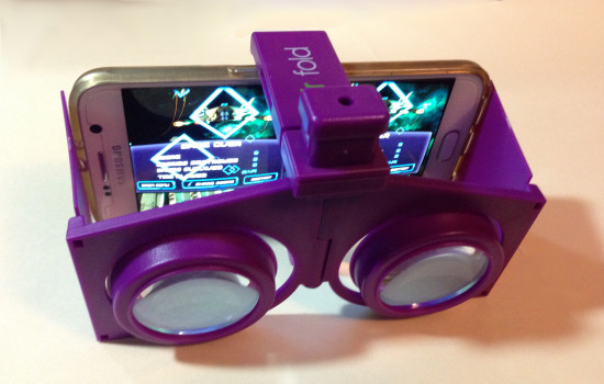 The VR Fold with a Samsung Galaxy S6 smartphone. 