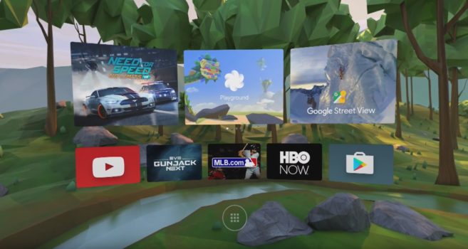 Google's Daydream home screen and app switcher.