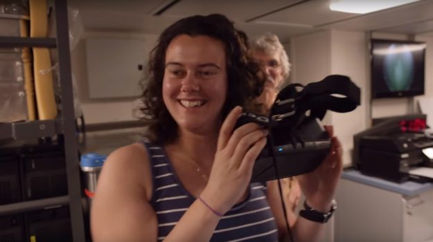 Rachel Boschen, a biologist at the University of Victoria in British Columbia, explores the ocean floor using the Oculus Rift. 