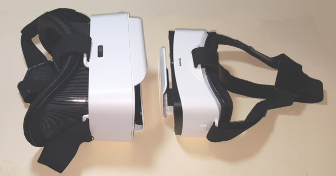 The Shinecon Mini is on the left, the Leji VR Mini is on the right.