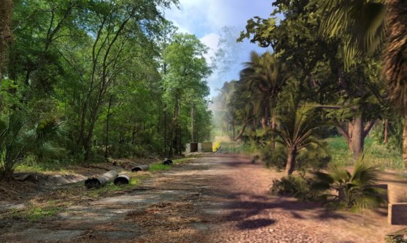 An actual environment, on the left, compared to its virtual representation on the right. (Image courtesy Douglas Maxwell.)