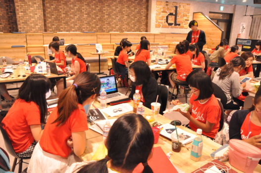 Girl coders attending an event in Japan this summer, in which Unity Japan partnered with Life is Tech. (Image courtesy Unity.)