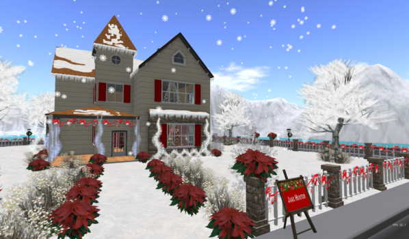 Candy Cane Lane on the Holiday Isle region of 3rd Life Grid. (Image courtesy VisionZ.)