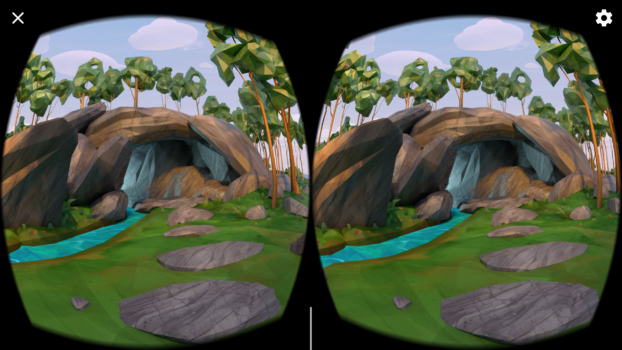 The view of the Daydream environment, if you turn around and look back.